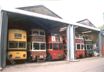 Trolleybus line up at the East Anglia Transport Museum