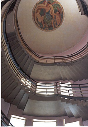 Staircase at the Midland Hotel showing the medallion