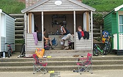 Beach hut life in Southwold